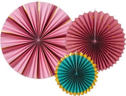 Dekoracja świąteczna PartyDeco Rozety dekoracyjne, burgund, 26-43 cm one size () - 4900-uniw