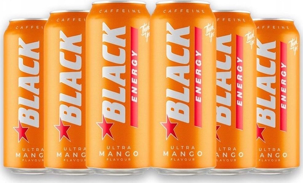 Black Black Energy Ultra Mango Gazowany napój energetyzujący 500 ml x 6 sztuk