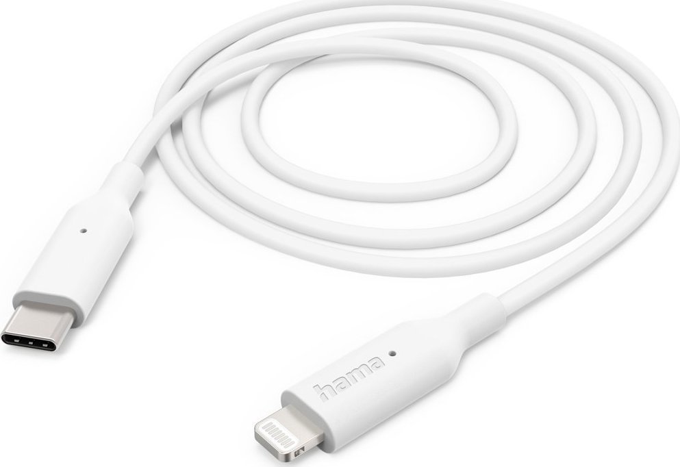 Kabel USB Hama USB-C - Lightning 1 m Biały (002015980000)
