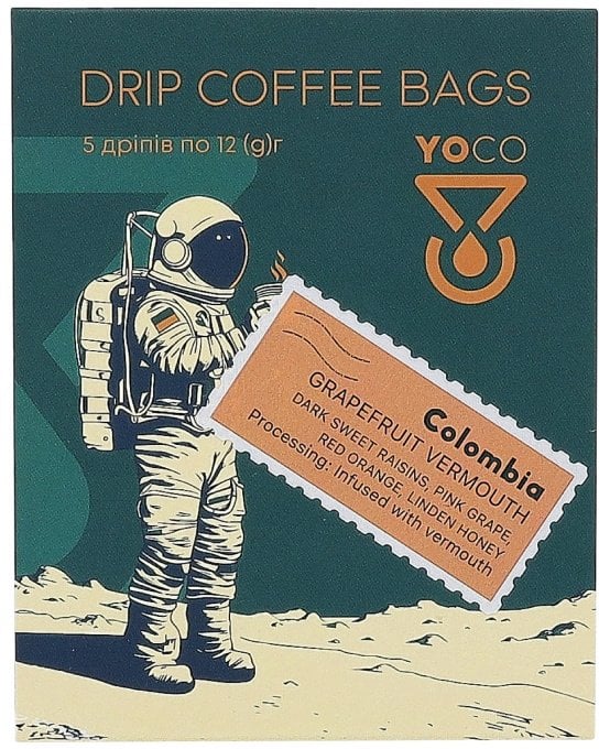 Drip Bag Coffee YoCo Coffee Colombia Grapefruit Vermouth 5x12g