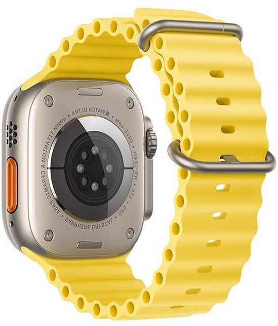 Pasek do Apple Watch Forcell F-Design FA12 dziurki silikon 42 / 44 / 45 / 49 mm zólty