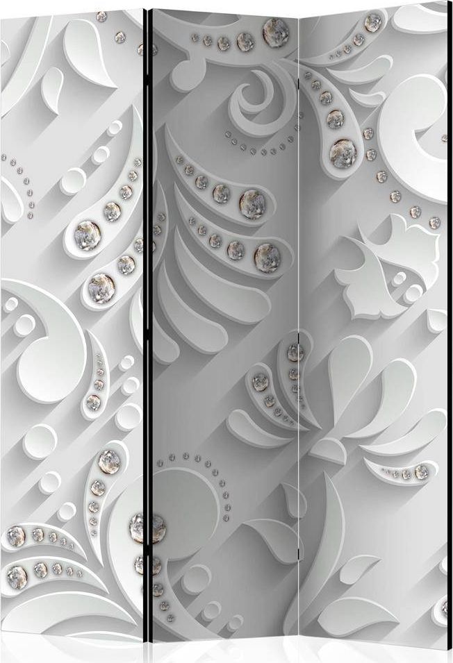 Artgeist Parawan 3-częściowy - Kwiaty w kryształy [Room Dividers] uniwersalny