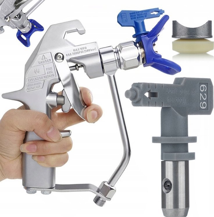 Rosfix Rosfix Pistolet malarski Rosfix UltraSpray ze spustem 2-palcowym PM2PRUS04 z osłoną+Dysza malarska Rosfix Hi-Flow 629