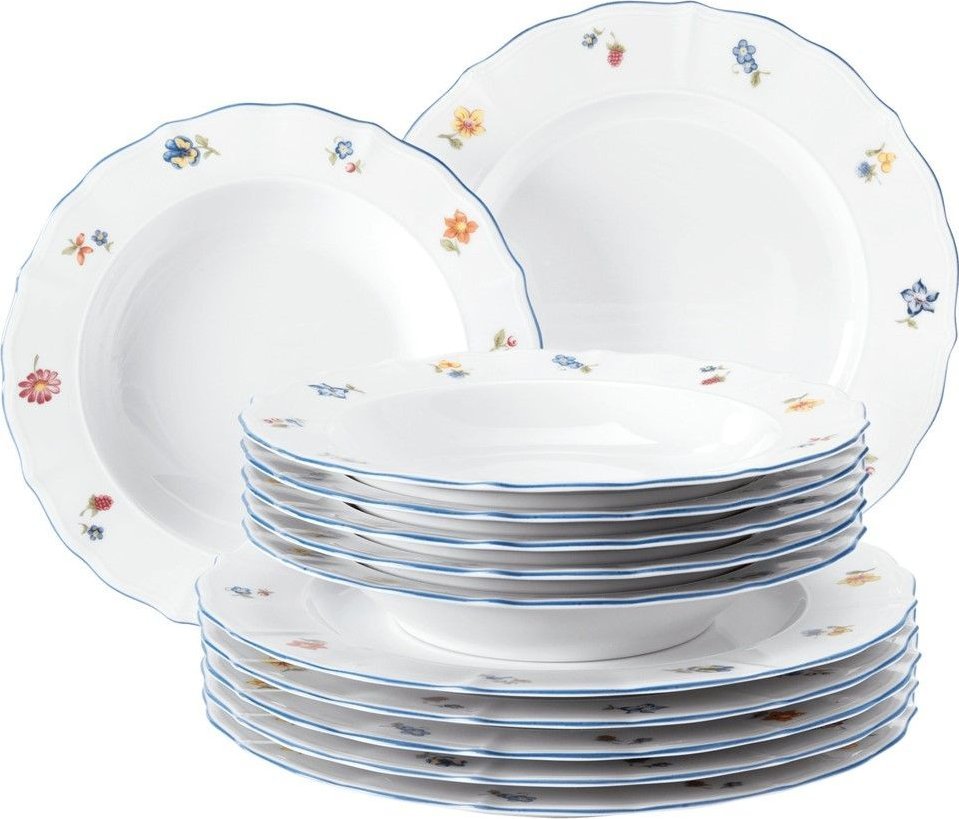 Serwis obiadowy porcelanowy dla 6 osób biały - Seltmann