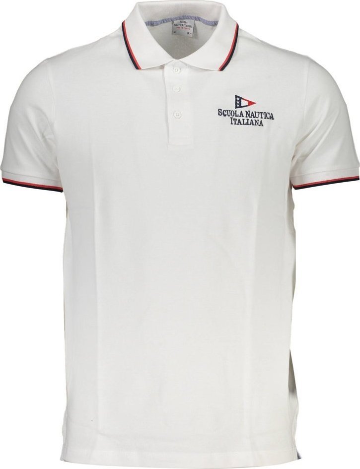 Scuola Nautica BIAŁA MĘSKA KOSZULKA POLO Z KRÓTKIM RĘKAWEM MORSKA SZKOŁA M