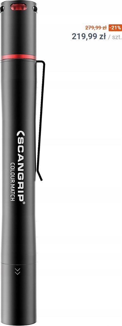Scangrip Akumulatorowa latarka długopisowa z 2 BARWAMI ŚWIATŁA 100 lm MATCH PEN R 03.5122