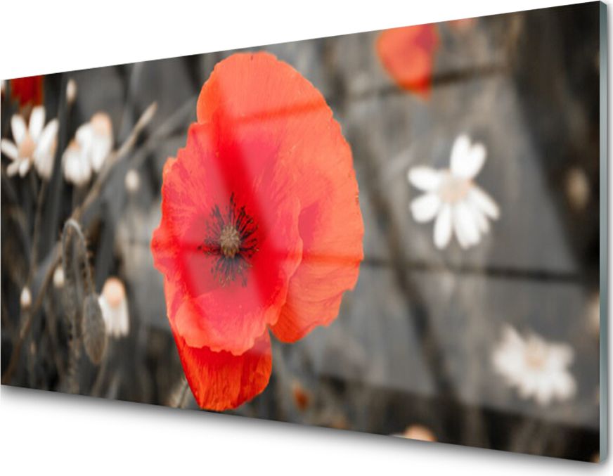 Tulup Panel szklany dekoracyjny Kwiaty Roślina 100x50 cm - 176635472