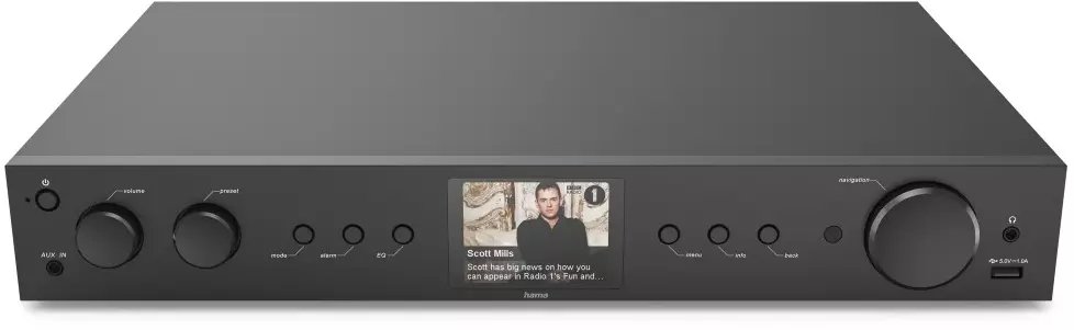 Radio Hama Tuner DIT2105 Hi-Fi DAB+/Internet Radio/Bluetooth® RX/TX/App czarny