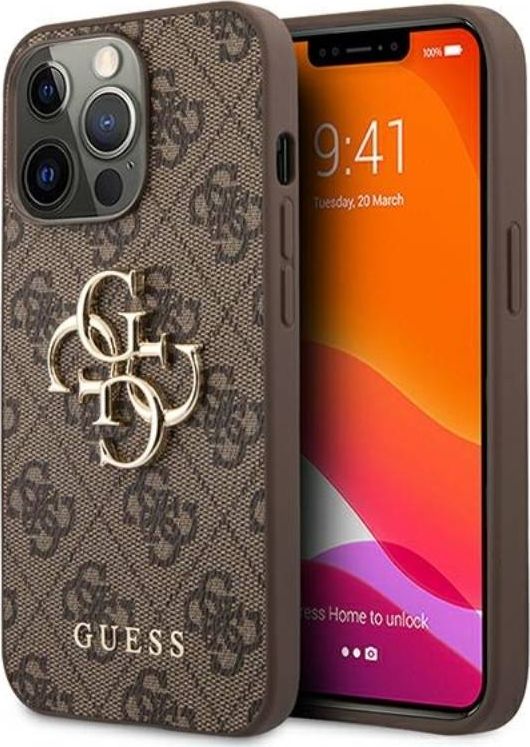Guess Etui Guess GUHCP13L4GMGBR Apple iPhone 13 Pro brązowy/brown hardcase 4G Big Metal Logo
