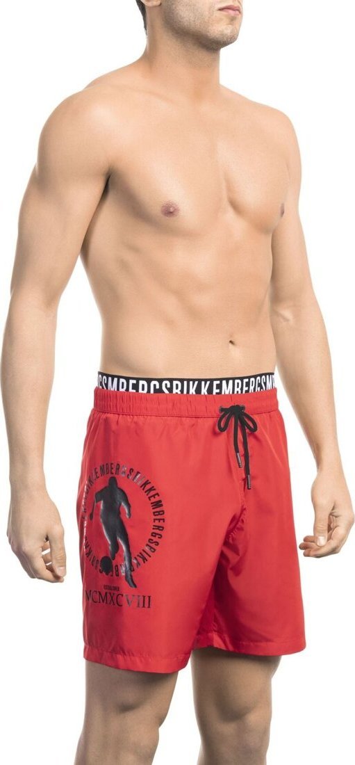 Bikkembergs Modny, markowy strój kapielowy Bikkembergs Beachwear model BKK1MBM07 kolor Czerwony. Odzież męska. Sezon: 2XL