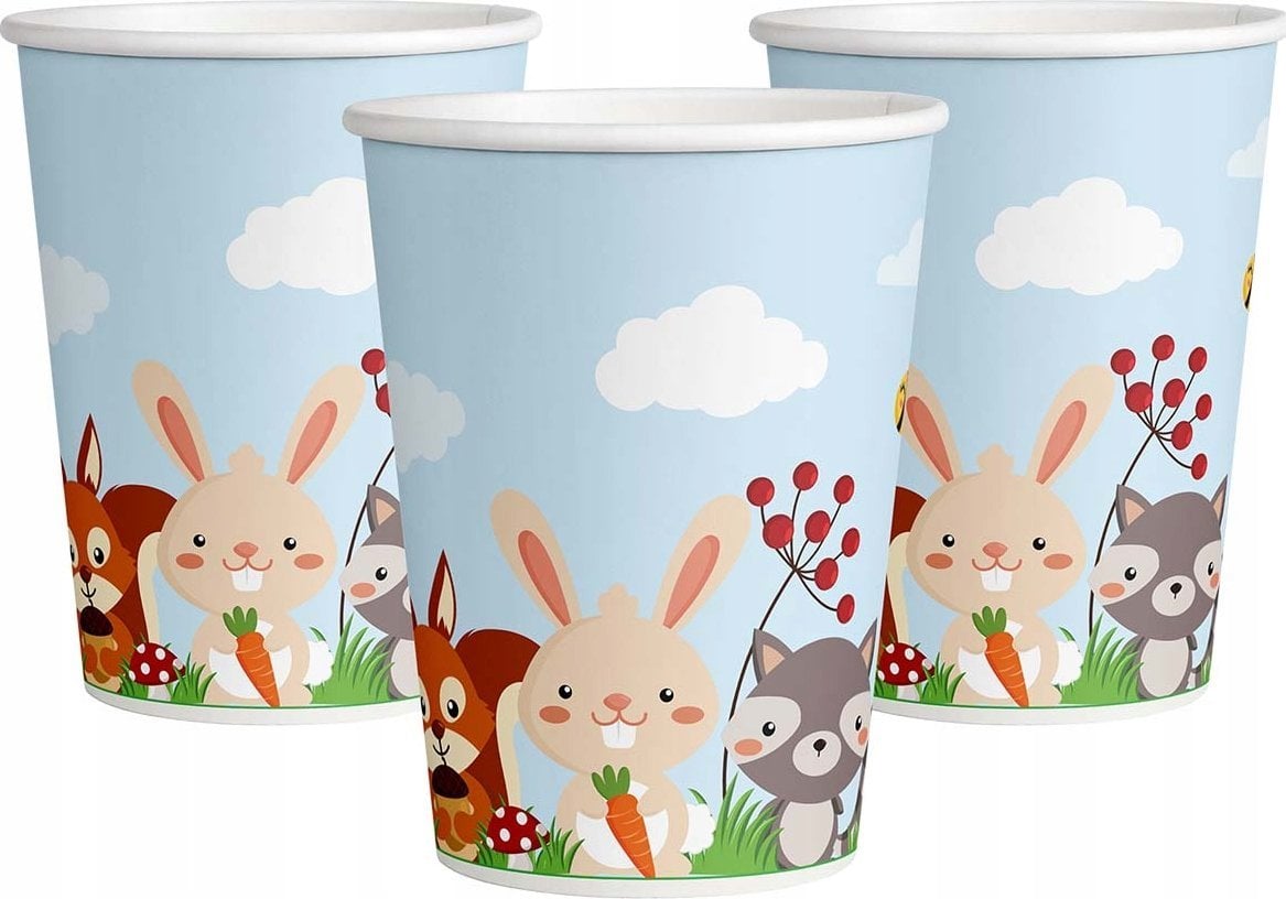 GoDan Kubki papierowe Leśne zwierzątka 8szt