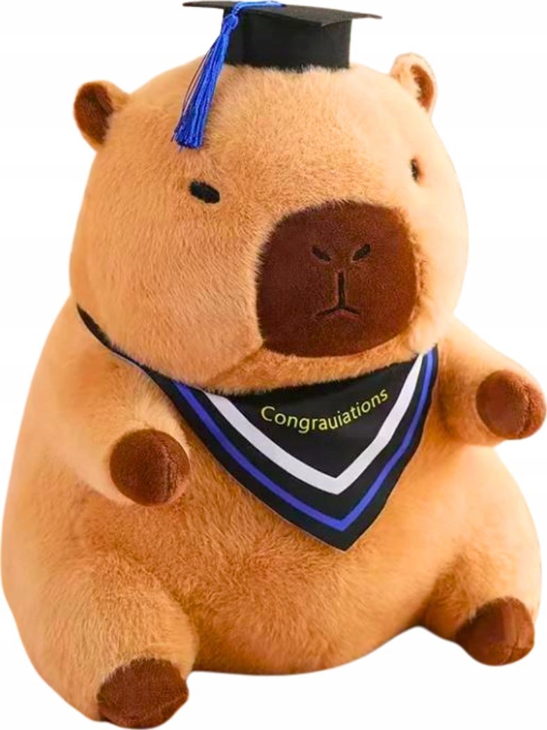 Skibi Maskotka Pluszowa Pluszak Kapibara Capybara Uczeń Student Przytulanka 30 Cm