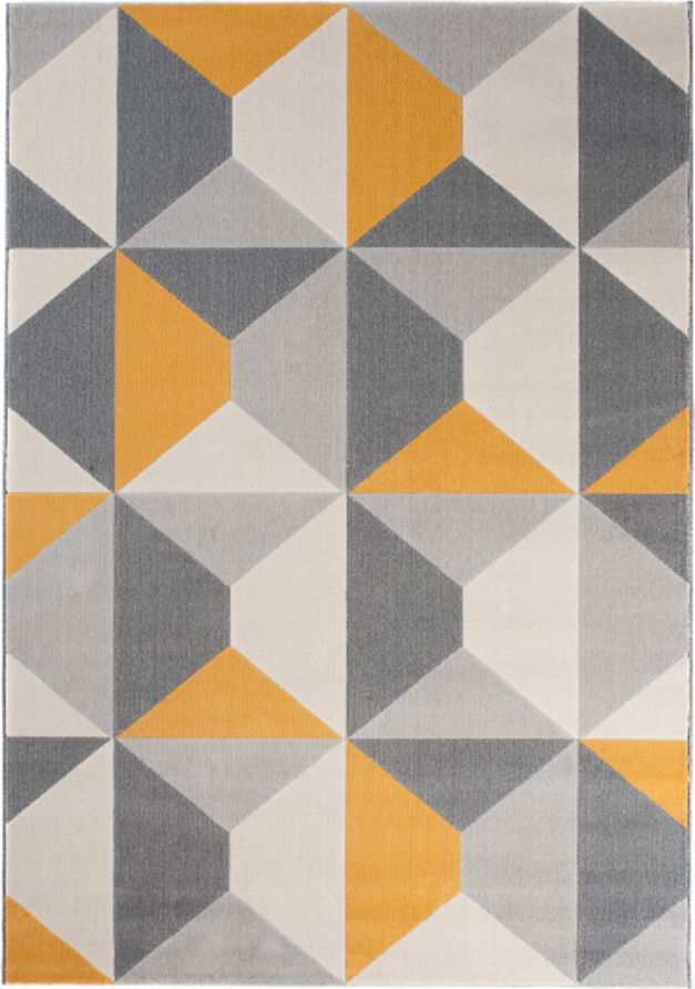 MYRETAIL Dywan Nowoczesny OSLO 160x230 szary żółty krem romby 18241/272