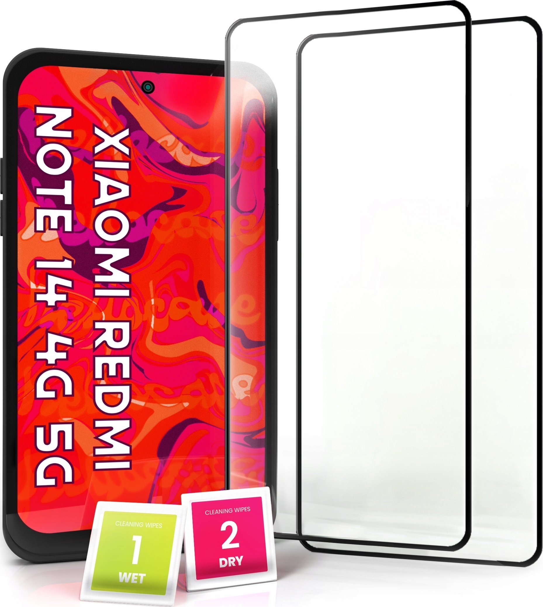 2-pak Szkło Hartowane do Xiaomi Redmi Note 14 4G / 14 5G Ochronne 5D 9H
