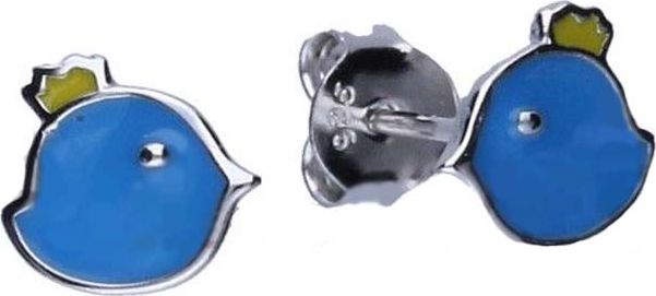 Lovrin Srebrne kolczyki 925 emaliowane ptaszek 0,85g