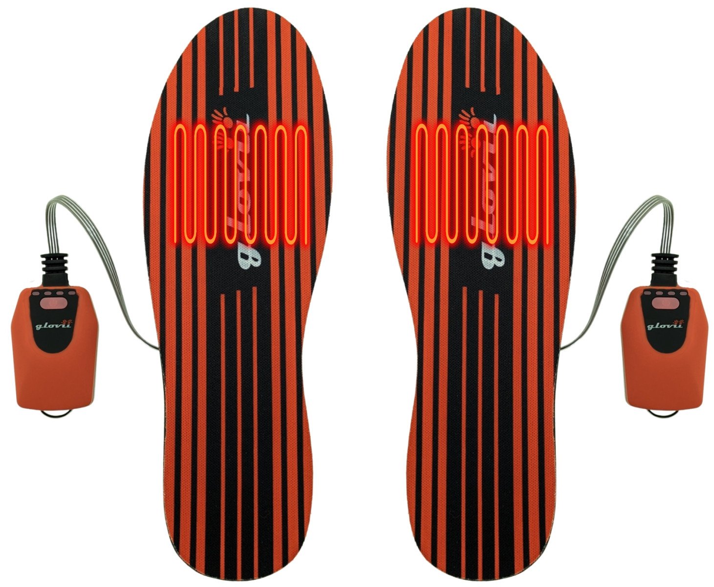 Glovii Ogrzewane, cienkie, wkładki narciarskie, aplikacja, GW4U rozmiar 36-48