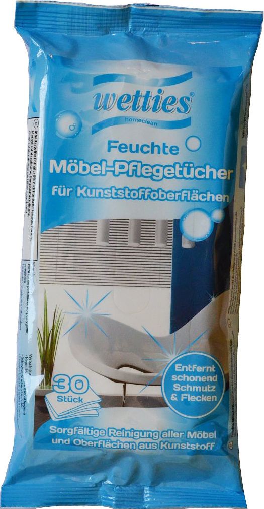 Wetties Chusteczki nawilżane do powierzchni plastikowych, 30 szt.