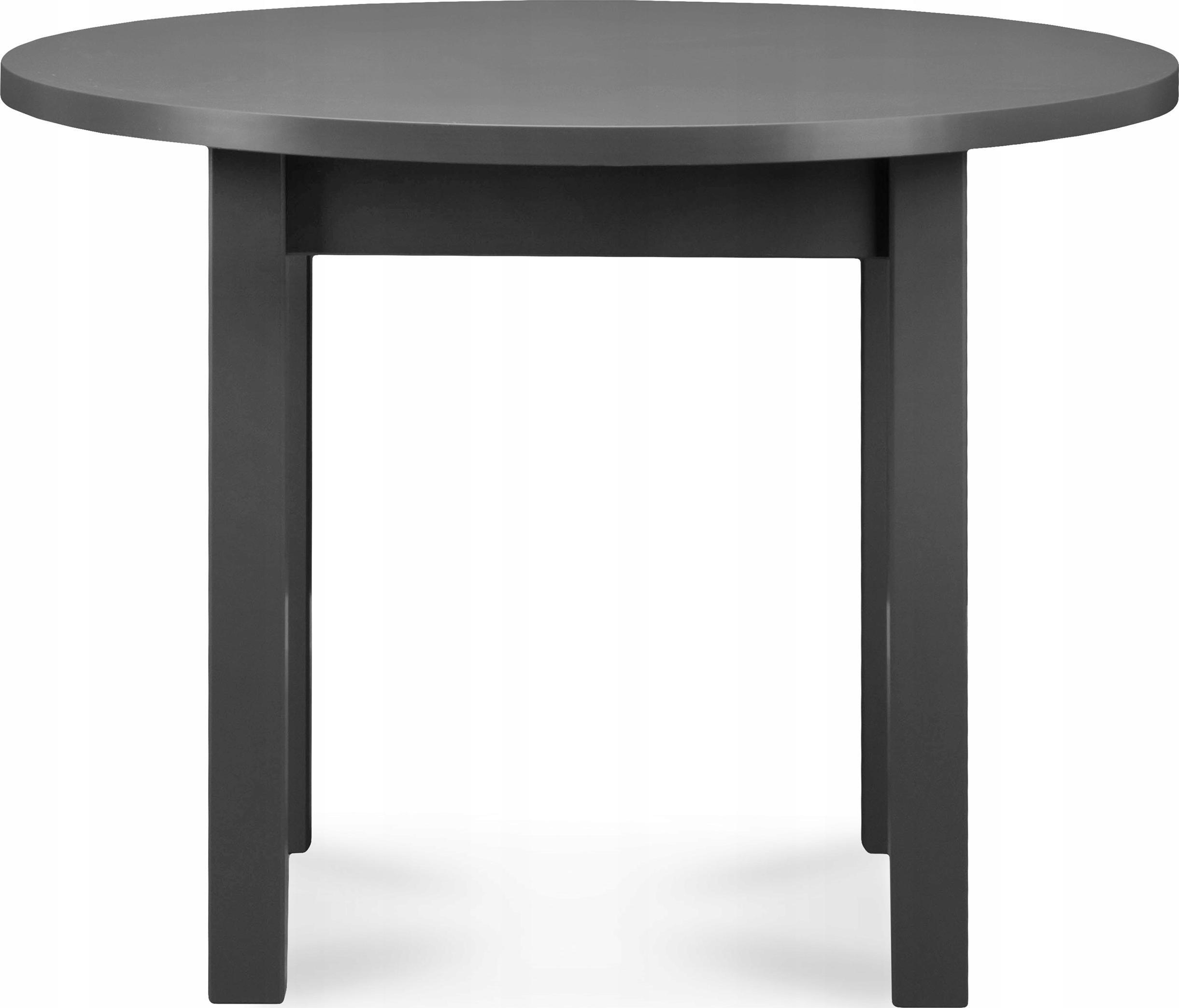 Konsimo Stół Drewniany Szary Okrągły 100x100x76 Do Jadalni