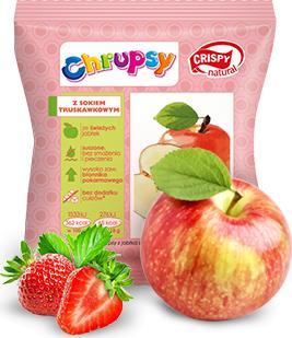 Crispy Natural Chipsy z jabłka z sokiem truskawkowym Crispy Natural, 18g