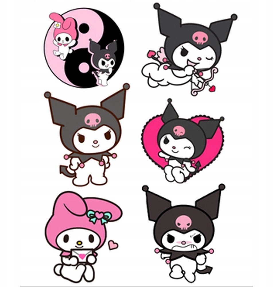 Tatuaże Kuromi i My Melody - Zestaw Tatuaży Dla Dzieci nr. 62