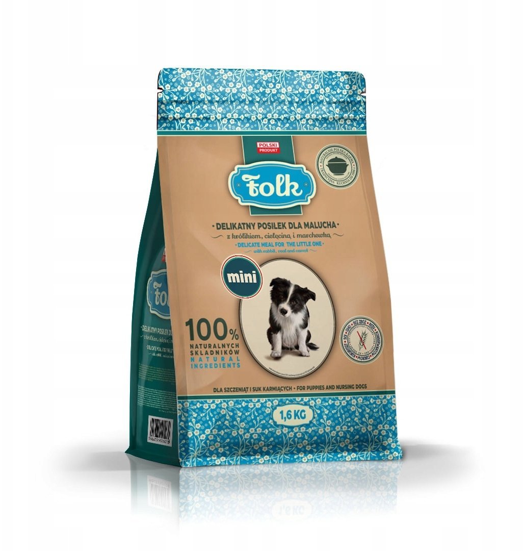 Folk Delikatny posiłek dla malucha z królikiem, cielęciną i marchewką Mini 1.6kg