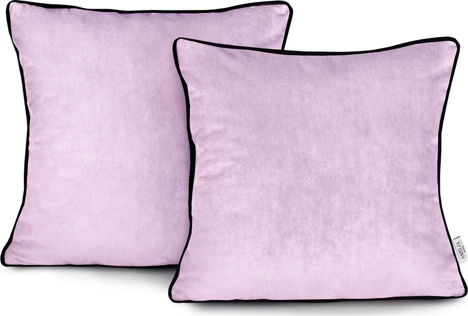 AmeliaHome CUS/AH/VELVET/PINK/PIPING/45X45*2