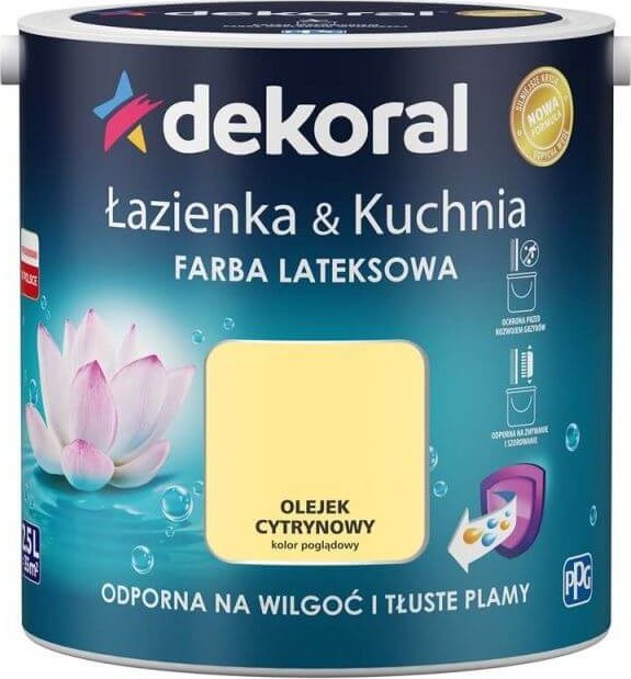 Dekoral Farba Lateksowa Łazienka & Kuchnia Olejek Cytrynowy 2.5L Dekoral