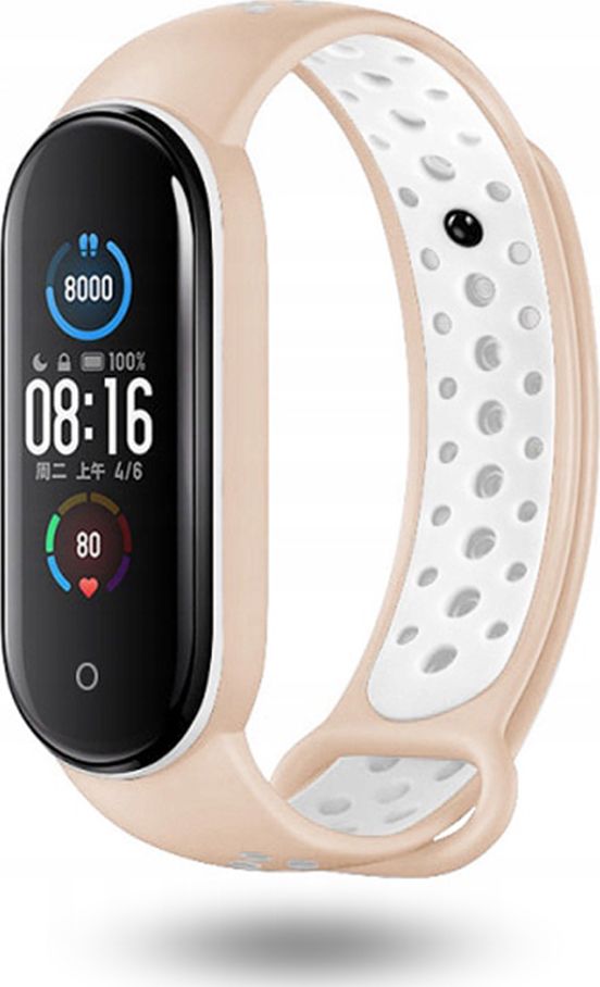 DreamLab Opaska perforowana do Xiaomi Mi Band 5/6 pudrowy róż