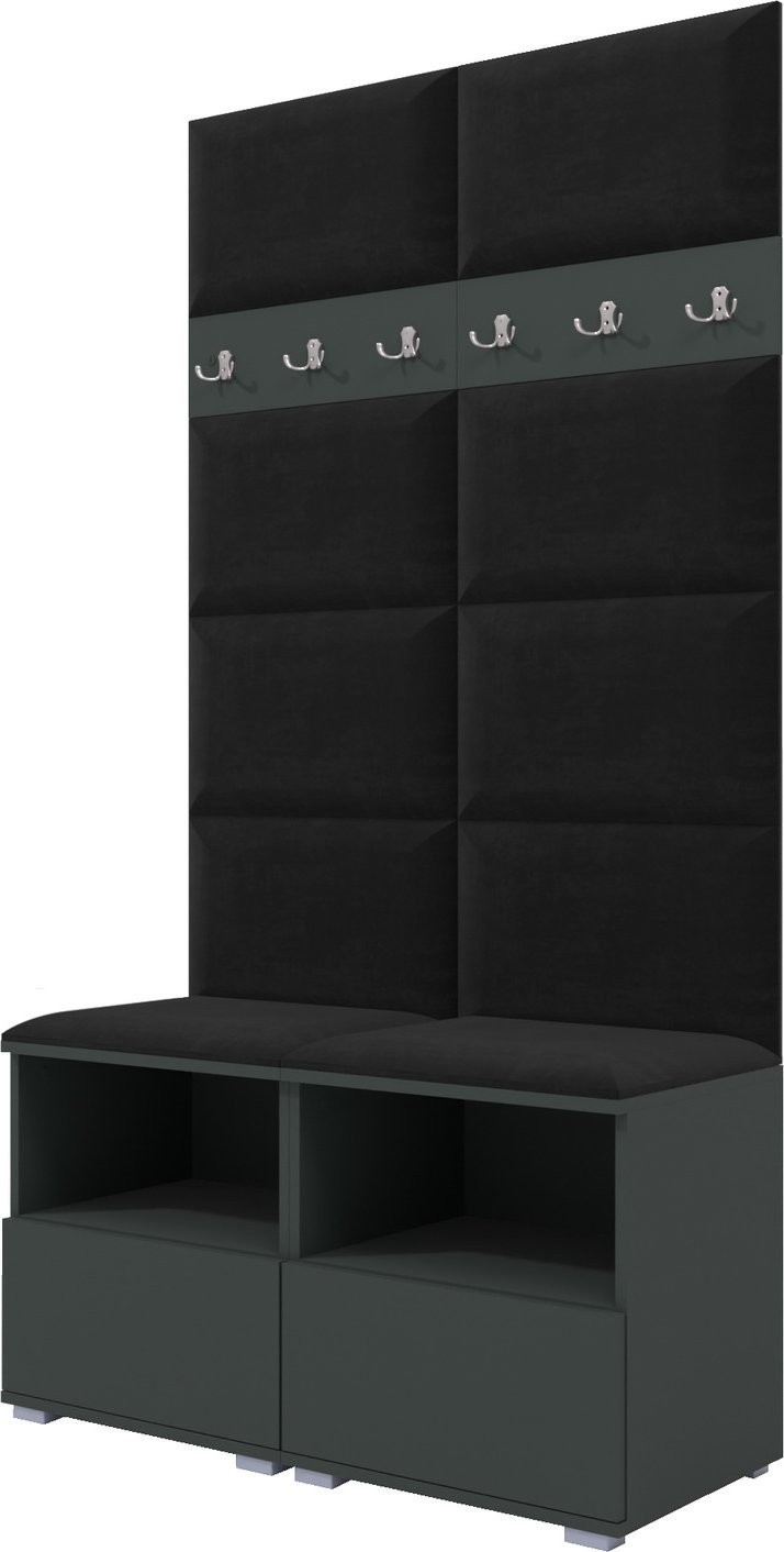 Ravio Tapicerowana garderoba Nela III - kolor grafit + tkanina Trinity 16