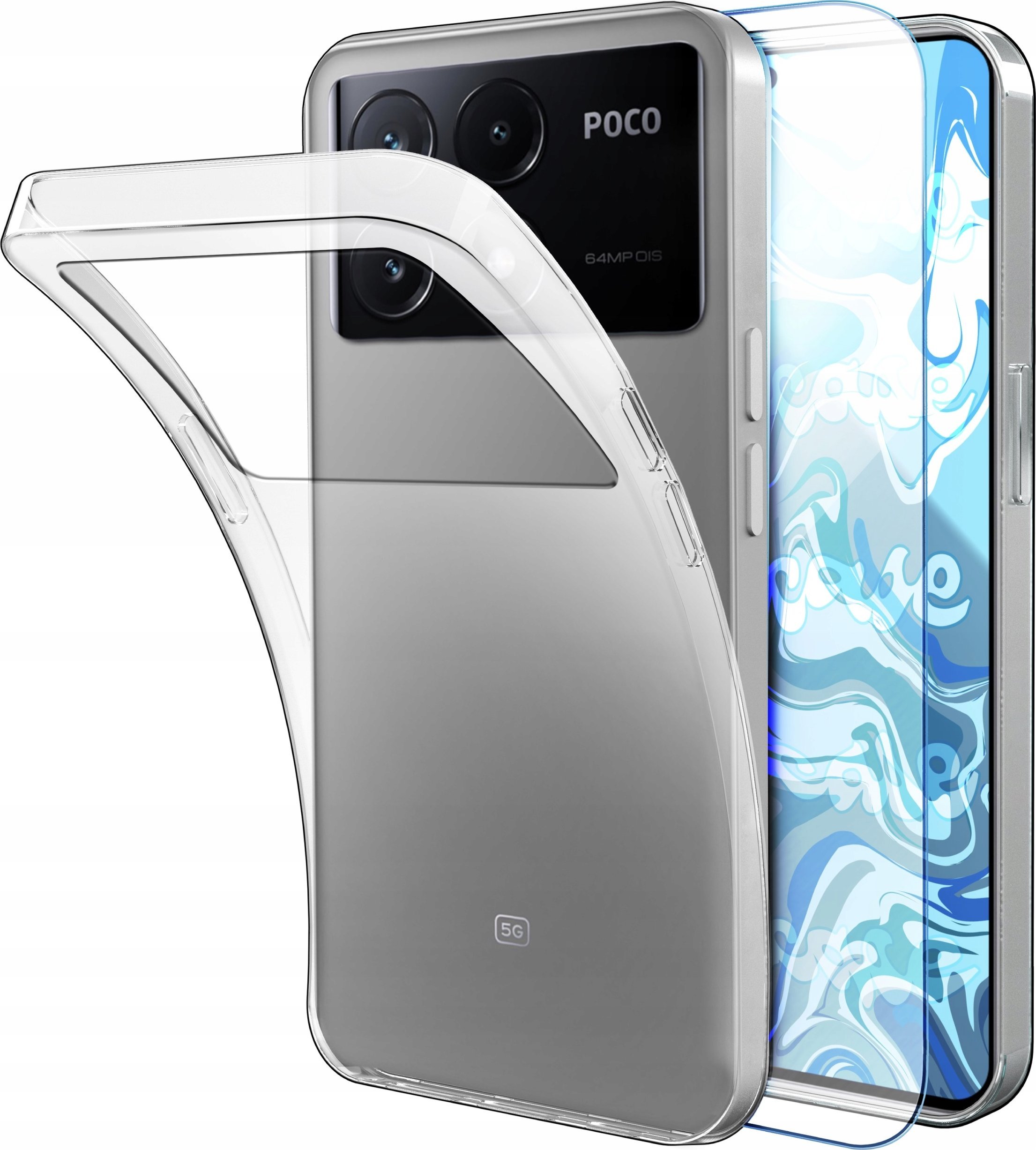 Etui Do Xiaomi Poco X6 Pro 5G (Przezroczyste, Silikonowe, Ochronne) Szkło