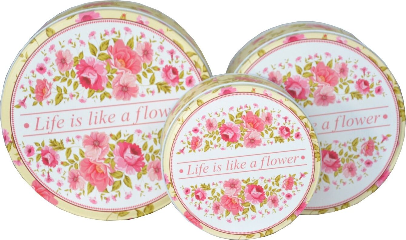 Tadar Komplet 3 pojemników metalowych Tadar Vintage