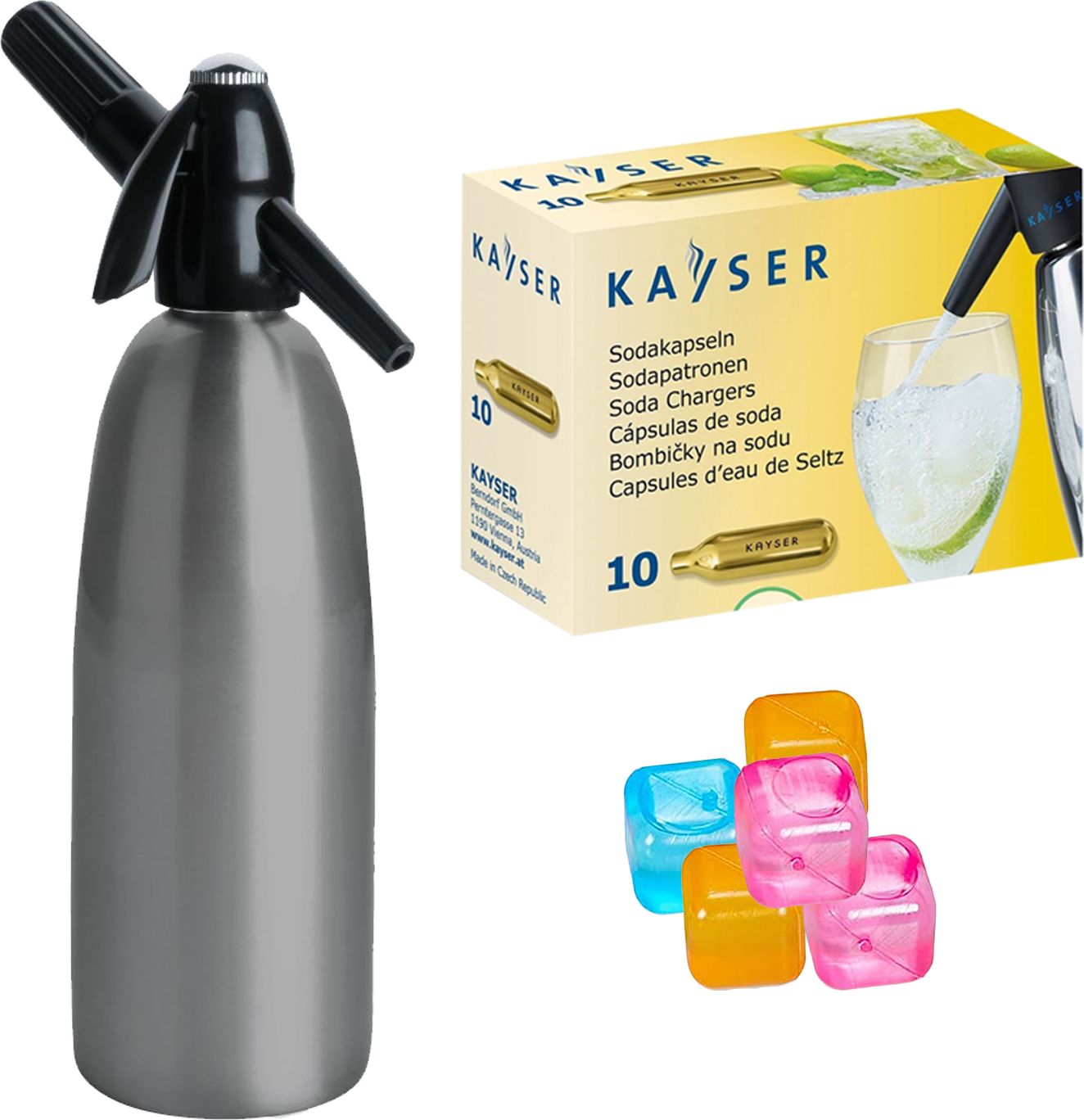 Saturator Art Quick Soda + 10 naboi CO2 Szary