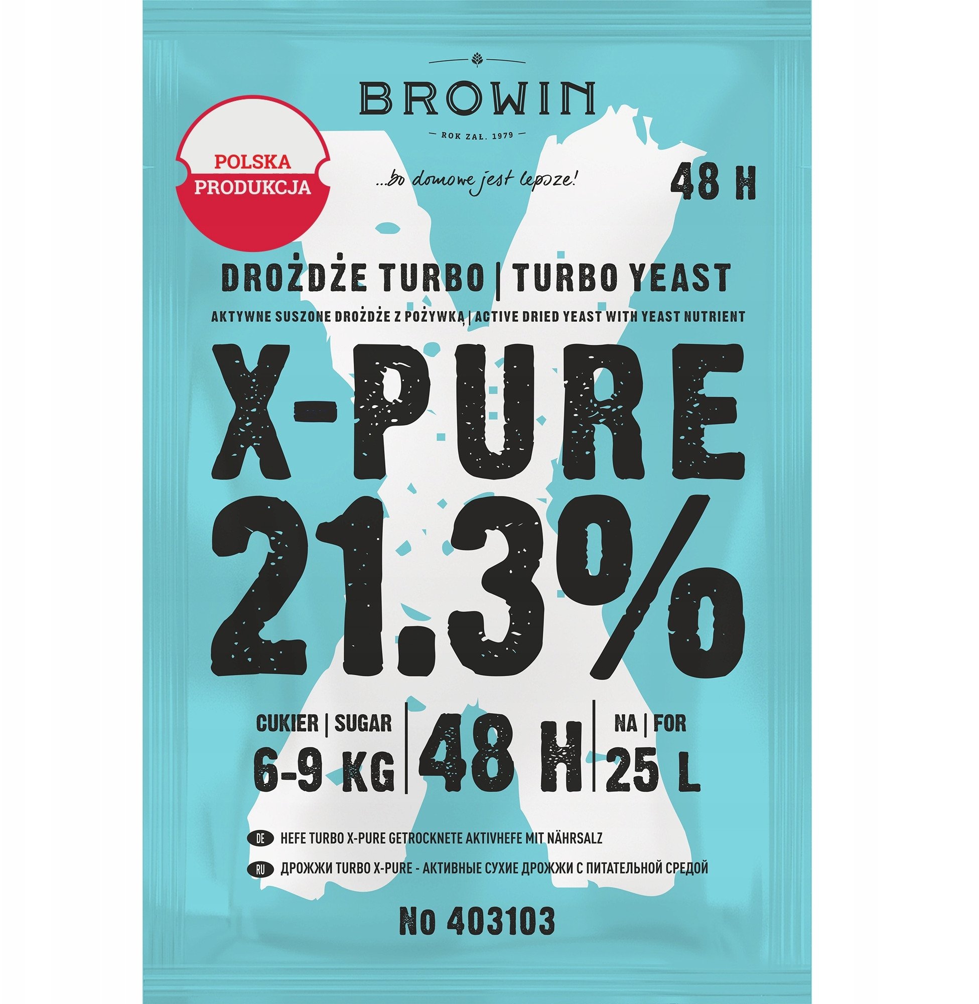 Drożdże gorzelnicze X-PURE 48 21,3% 48h