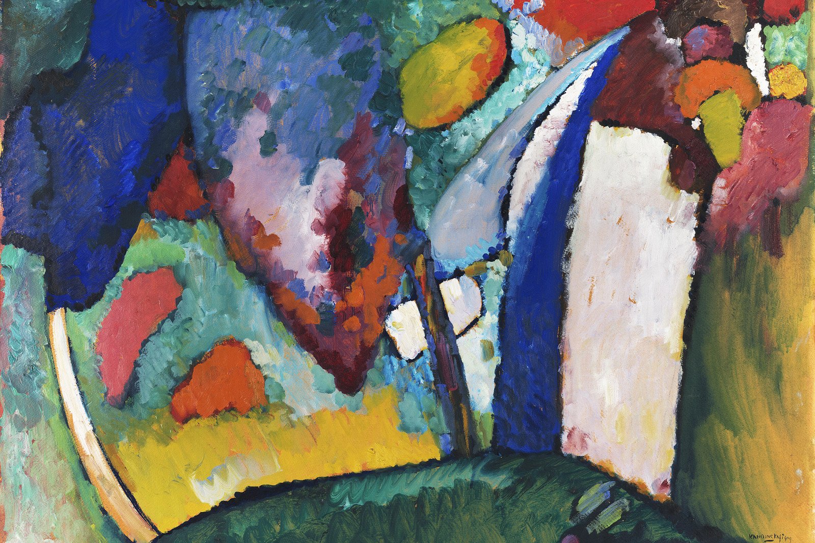 Plakat 60x40cm The Waterfall, Wassily Kandinsky. Vintage do Salonu