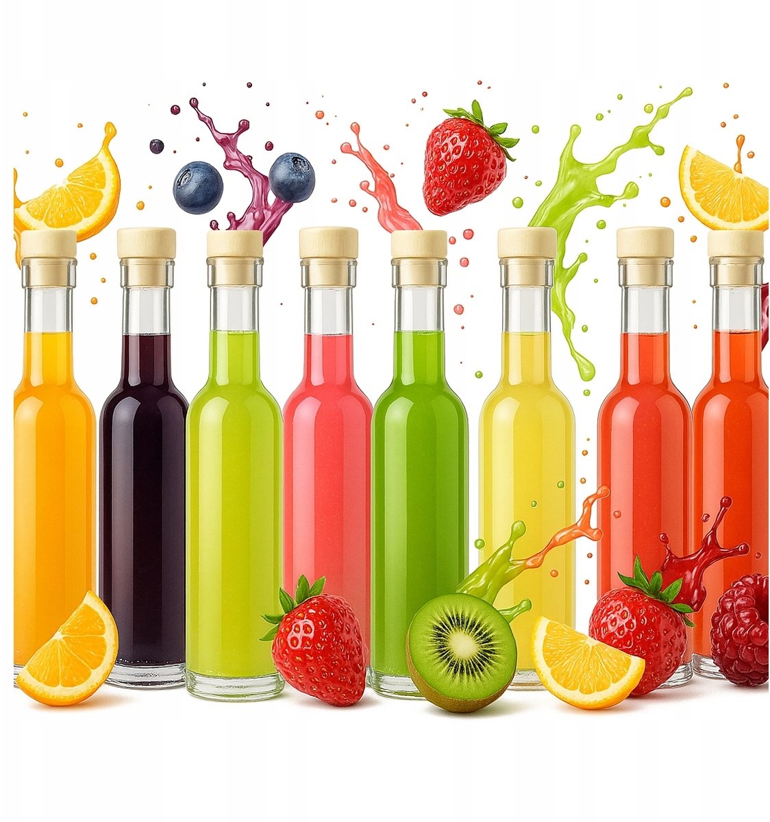 20x Butelki Szklane Futura 250 ml + Korek Na Nalewki Wino Likier Sok 250ml