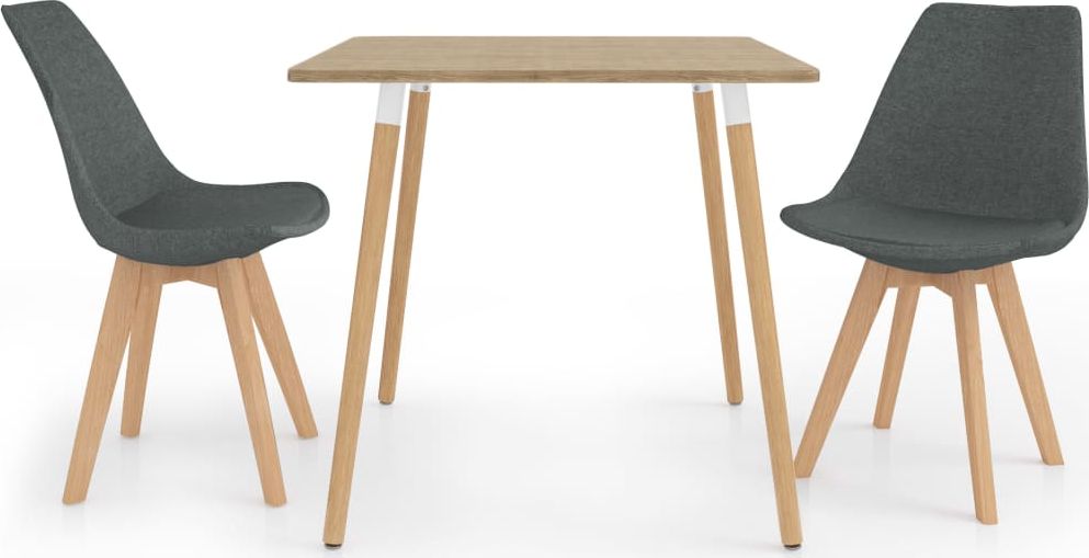 vidaXL 3-częściowy zestaw mebli jadalnianych, jasnoszary