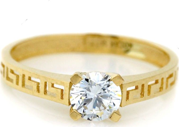 Lovrin ZŁOTY PIERŚCIONEK 585 Z GRECKIM WZOREM