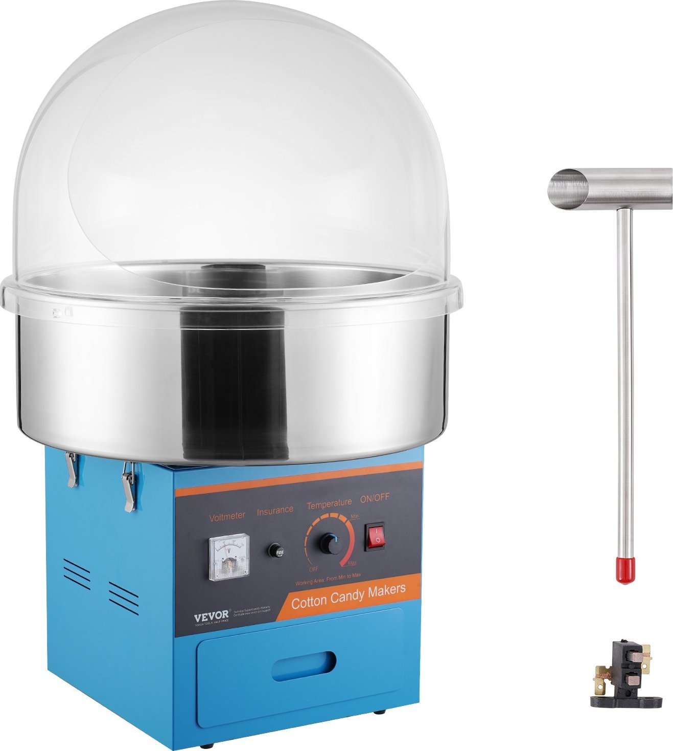 Elektryczna Maszyna do Waty Cukrowej Niebieska