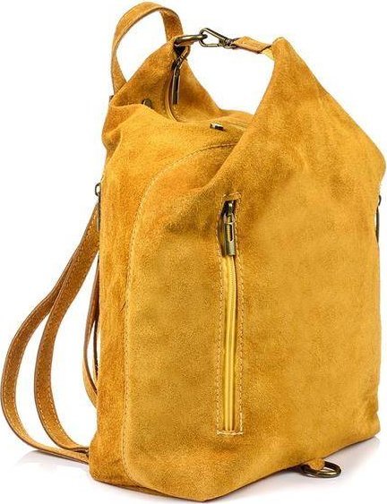 Plecak damski skórzany A4 W14 musztardowy