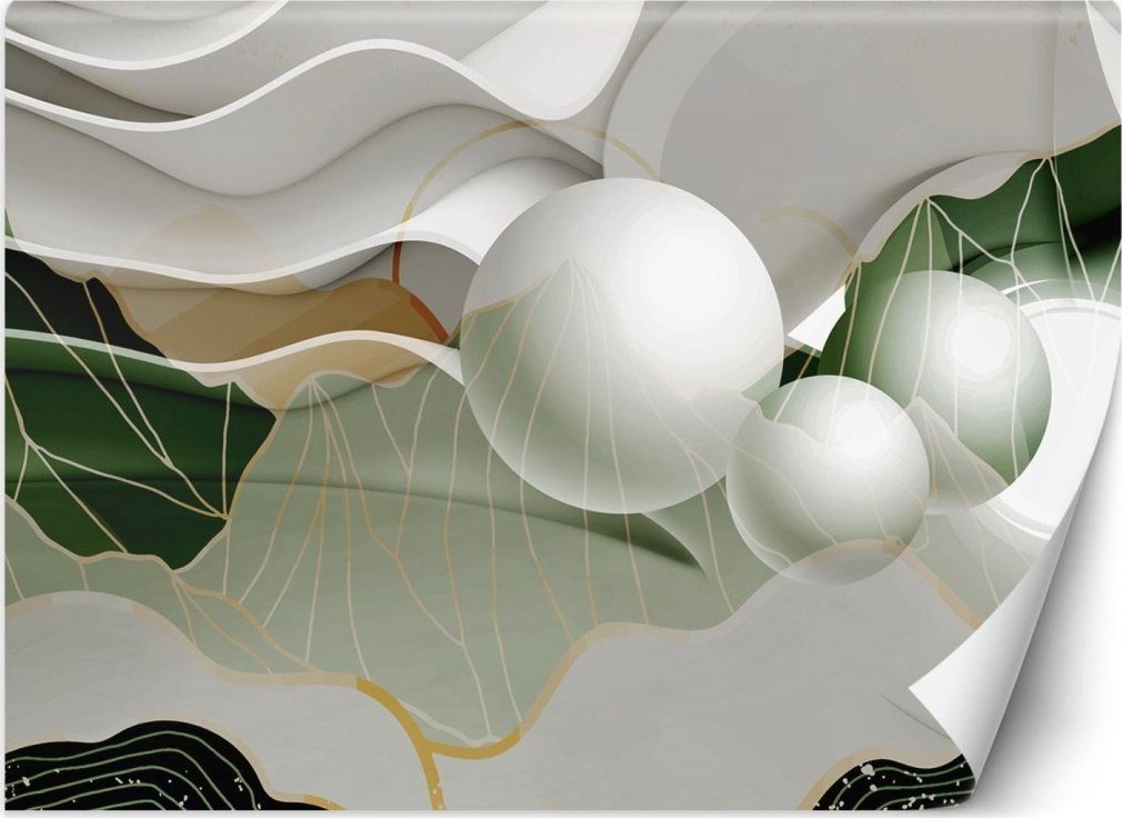 Feeby Fototapeta, Abstrakcyjne fale kule 3D - 254x184