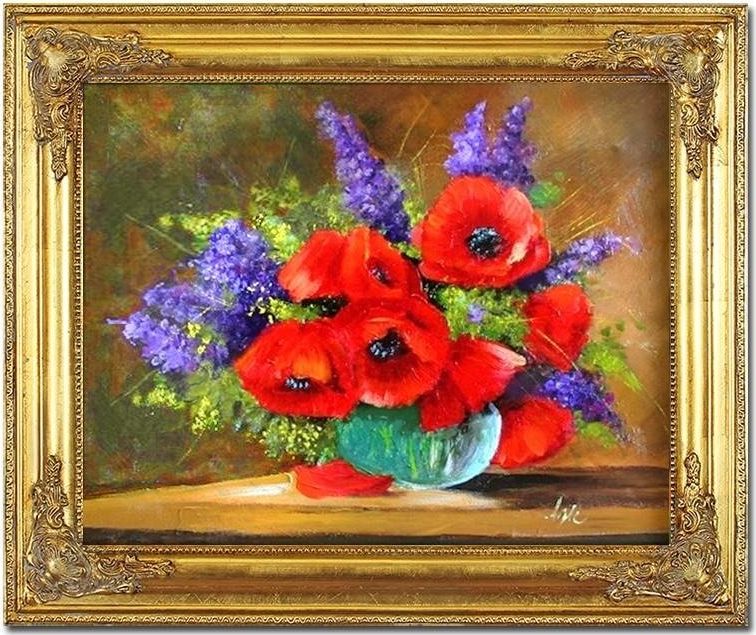 GO-BI Obraz Maki ręcznie malowany 53x64cm uniwersalny