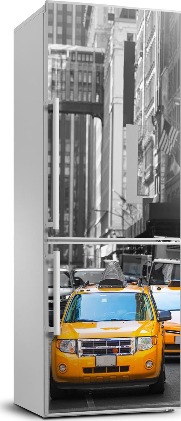 Tulup Naklejka samoprzylepna na lodówkę 70x190 cm Taksówki Nowy Jork