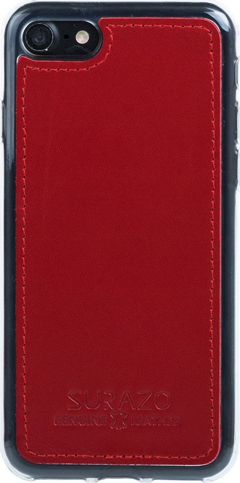 Surazo Etui na tył telefonu Surazo skóra naturalna Back case - Costa Czerwony