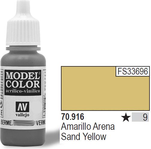 Vallejo Farba Nr9 Sand Yellow Matt 17ml - 70916