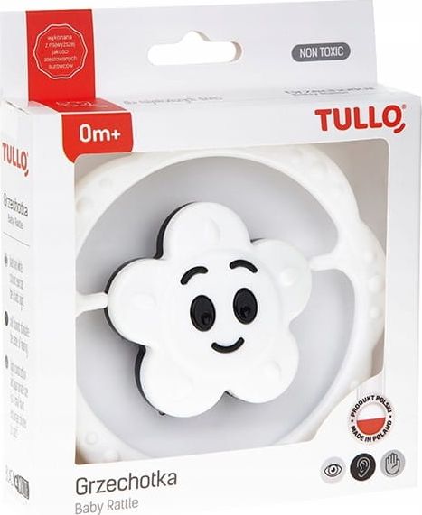 Tullo Grzechotka kwiatek czarno-biały Tullo