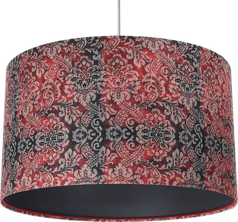 Lampa wisząca Lumes Czerwono-grafitowa lampa wisząca z abażurem - S374-Ardela