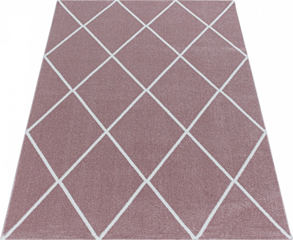 Ayyildiz Hali Dywan do salonu nowoczesny ROMBY Różowe RIOS Prostokąt 140x200 cm