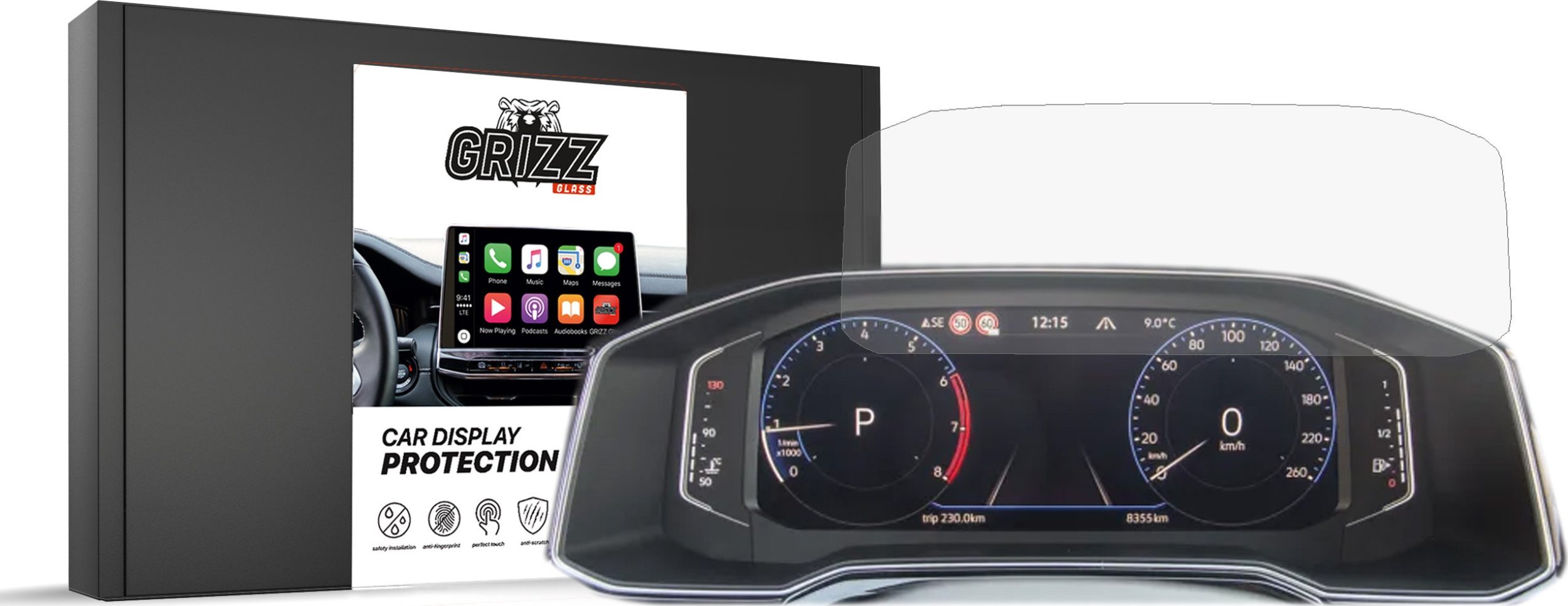 GrizzGlass Folia matowa GrizzGlass CarDisplay Protection do Volkswagen Polo Digital Cockpit 8" 2023