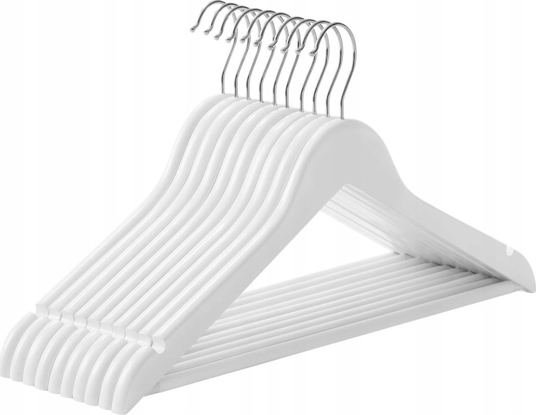 Leobert Wieszaki drewno białe 10szt - CRW03W10