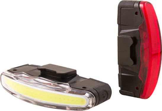 SPANNINGA Zestaw lampki Arco usb przód 80 lumenów, ARCO usb tył 30 lumenów czarna (SNG-999176)